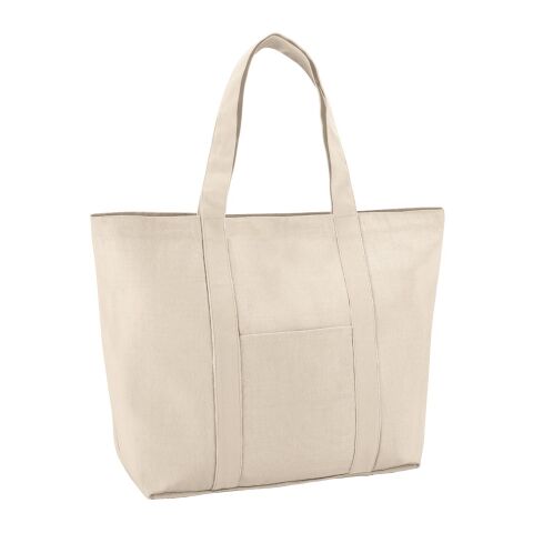 VILLE. Tragetasche aus 100% Canvas-Baumwolle mit einer Innentasche (280 g/m²) Beige | ohne Werbeanbringung