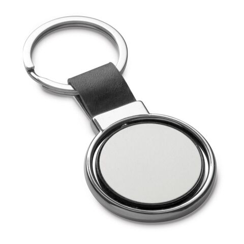 ALBRIGHT. Schlüsselanhänger aus Metall und PU. Geeignet für Doming schwarz | ohne Werbeanbringung | Nicht verfügbar | Nicht verfügbar