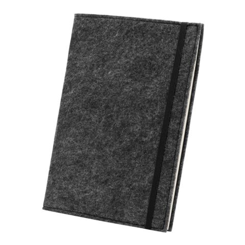 BALDWIN. A5 Notizblock mit Umschlag aus recyceltem Filz (100% rPET) und linierten Seiten aus 100 % Recyclingpapier ohne Werbeanbringung