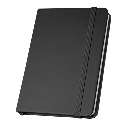 CAMPUS. A5 Notizbuch mit festem Einband aus PU (35% recycelt) mit linierten Seiten aus 100 % recyceltem Schwarz | 1-farbiger Siebdruck