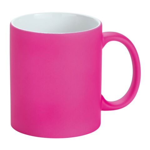 LYNCH. Keramikbecher 350 ml mit neonfarbener Oberfläche Rosa | ohne Werbeanbringung