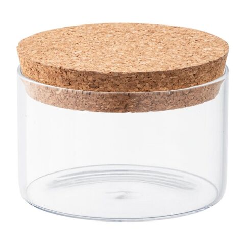 SPICE 380. Behälter (380 mL) aus Borosilikatglas mit Korkdeckel Beige | ohne Werbeanbringung