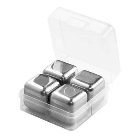 GLACIER. Set mit wiederverwendbaren Würfeln aus rostfreiem Stahl Silber | ohne Werbeanbringung