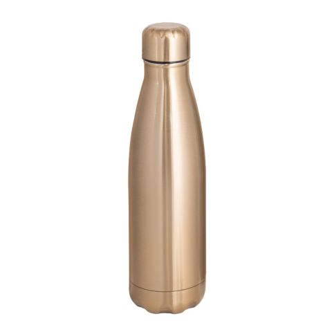 SHOW METALLIC. Edelstahlflasche 510 mL mit mattem Metallic-Finish Gold | 1-farbiger Siebdruck