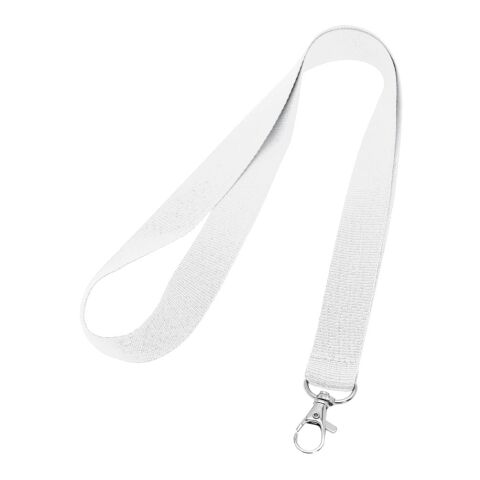 LARIAT. Lanyard aus Polyester mit 20mm Breite Weiß | ohne Werbeanbringung