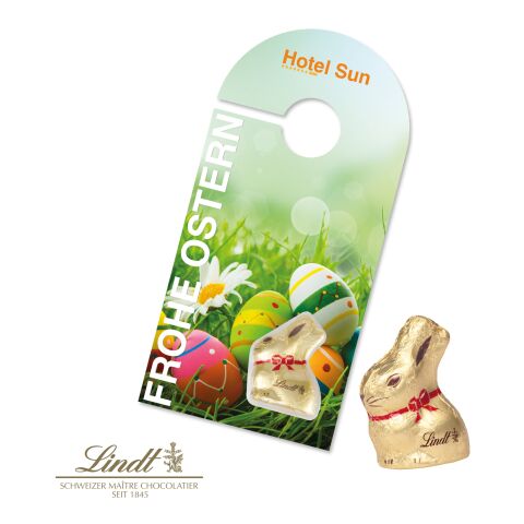 Schokokarte "Türanhänger" mit Lindt Goldhase