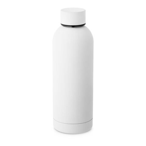 ODIN. Trinkflasche aus Edelstahl (36% recycelt) (550 mL) mit gummierter Oberfläche Weiß