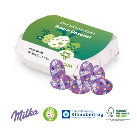 Schoko-Eier 12er-Set mit Milka Alpenmilch-Eier, Klimaneutral, FSC® 