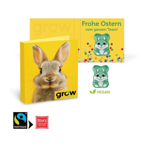 Werbe-Klappkarte Osterhase Vegan