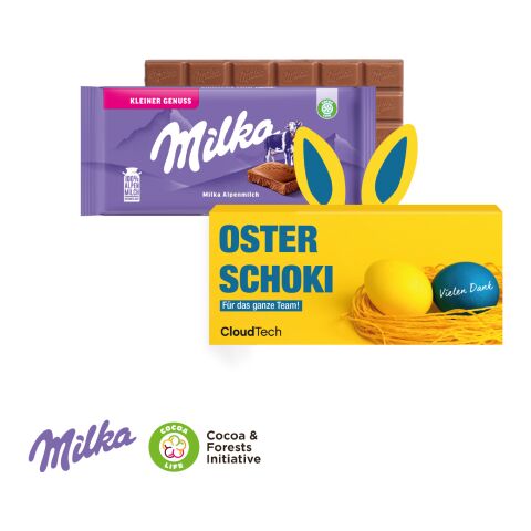 Milka Schokoladentafel mit Hasenohren bunt | ohne Werbeanbringung