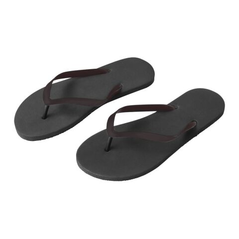 MAUPITI S / M. Bequeme Pantoffeln mit PE-Sohle und PVC-Riemen Schwarz | ohne Werbeanbringung