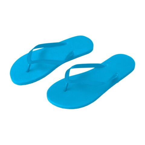 MAUPITI S / M. Bequeme Pantoffeln mit PE-Sohle und PVC-Riemen Hellblau | ohne Werbeanbringung