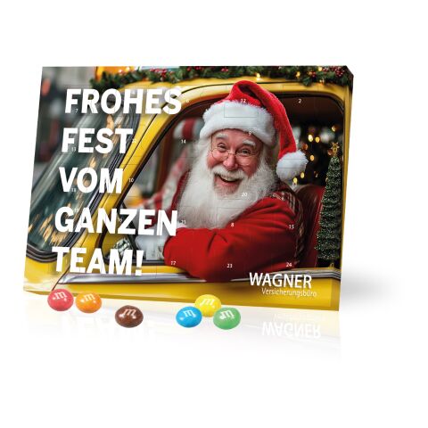 Tisch-Adventskalender mit M&amp;M® Knusperkugeln bunt | ohne Werbeanbringung