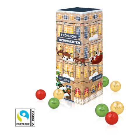 Adventskalender &quot;Turm&quot; Mit Fairtrade® Schokolade bunt | ohne Werbeanbringung
