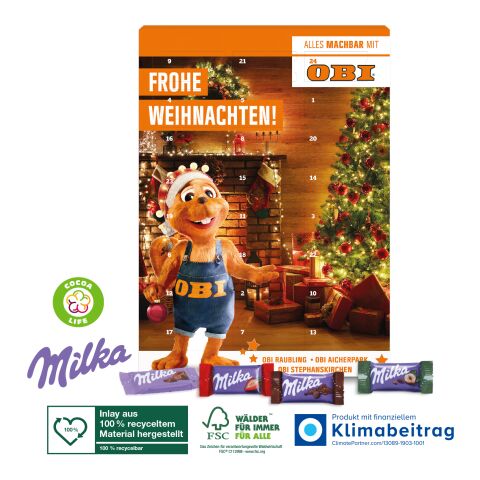 Wand-Adventskalender mit Milka Schokolade Mix
