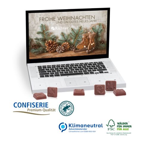 Tisch-Adventskalender &quot;Classic Exklusiv Laptop&quot;, Klimaneutral, FSC®-zertifiziert ohne Werbeanbringung
