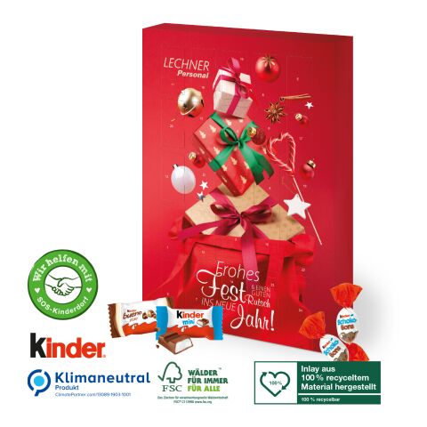 Adventskalender kinder® „Happy Moments“, Klimaneutral, FSC®, Inlay aus 100% recyceltem Material