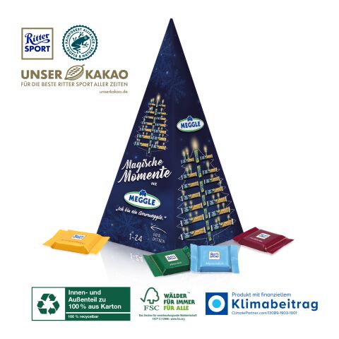 Karton-Adventskalender  „Weihnachtspyramide“ Ritter SPORT ohne Werbeanbringung