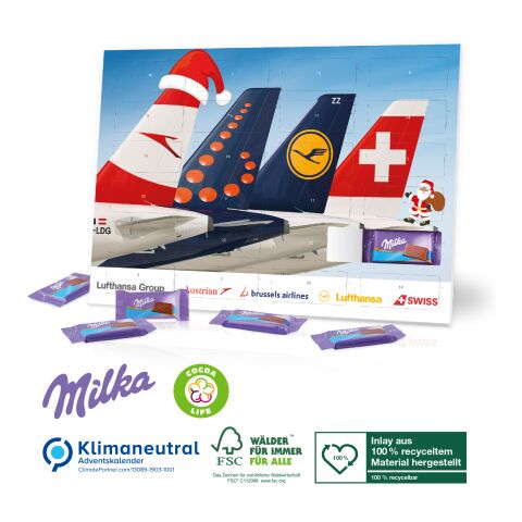 Tisch-Adventskalender mit Milka Schokolade, Klimaneutral, FSC® ohne Werbeanbringung