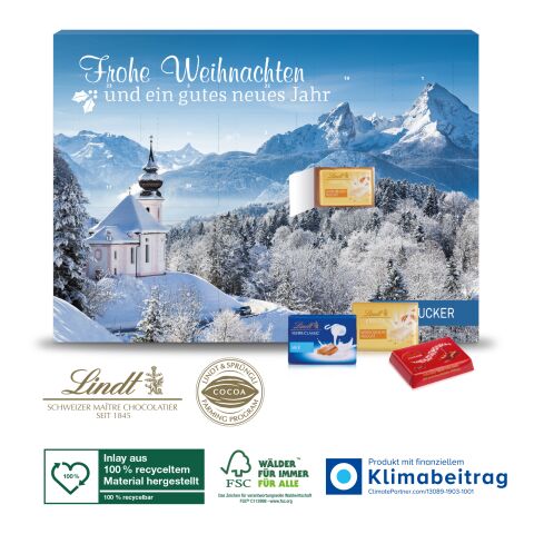 Wand-Adventskalender Lindt Exklusiv, Klimaneutral, FSC® ohne Werbeanbringung