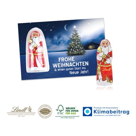 Schokokarte „Business“ mit Lindt Weihnachtsmann ohne Werbeanbringung