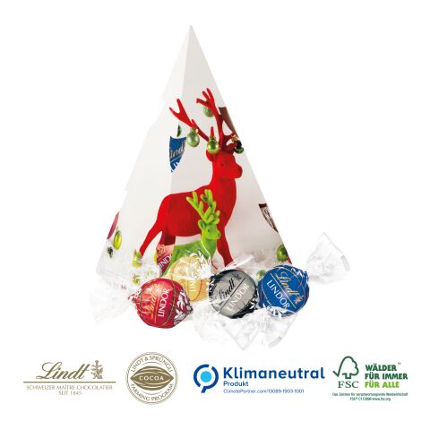 Präsent Weihnachtsbaum mit Lindor Pralines, Klimaneutral, FSC® ohne Werbeanbringung