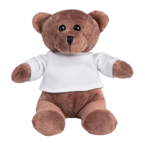 GRIZZLY. Teddy-Plüschtier mit T-Shirt Weiß | ohne Werbeanbringung
