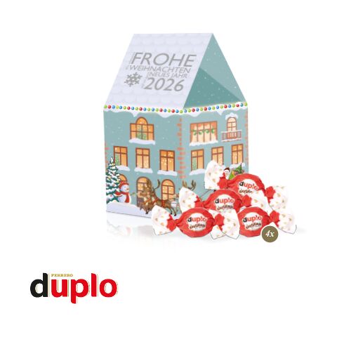 3D Präsent &quot;Haus&quot; bunt | ohne Werbeanbringung | duplo Knusperlen