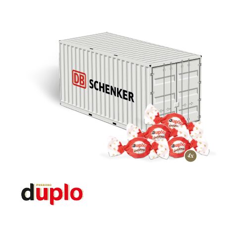 3D Präsent &quot;Container&quot; bunt | ohne Werbeanbringung | duplo Knusperlen