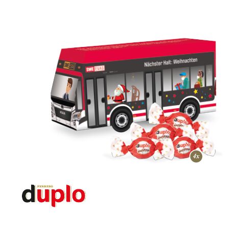 3D Präsent &quot;Bus&quot; bunt | ohne Werbeanbringung | duplo Knusperlen