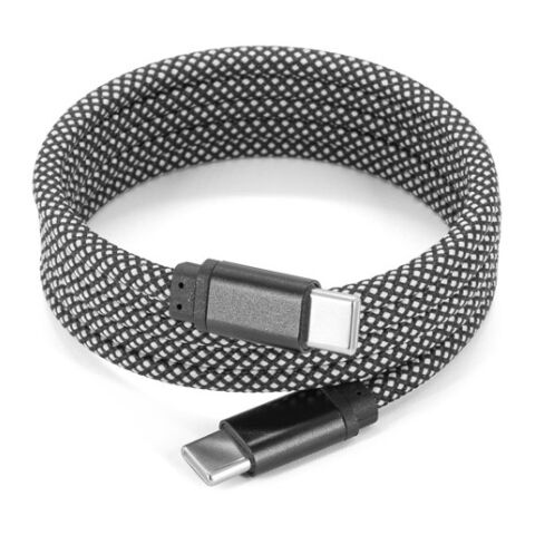 NADELLA. USB-C-zu-USB-C-Kabel mit geflochtenem Polyesterkabel (60 W) und einem Magnetsystem zum einfachen Aufwickeln schwarz