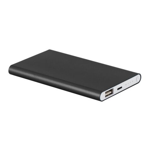 MARCET. Powerbank Slim 4&#039;000 mAh aus Recyceltes Aluminium (100% rAL) und Recyceltes ABS (100% rABS) Schwarz | ohne Werbeanbringung