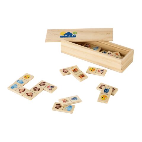 DOMIN. Dominospiel aus Holz Beige | ohne Werbeanbringung
