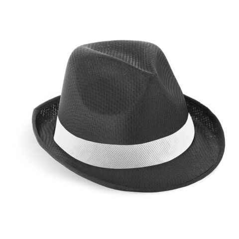 MANOLO POLI. Hut aus PP mit weißen Band aus Polyester