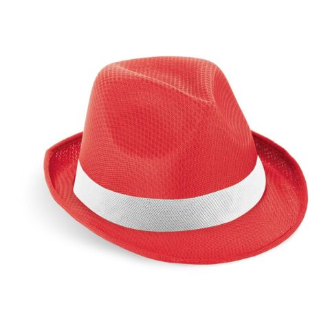 MANOLO POLI. Hut aus PP mit weißen Band aus Polyester Rot | ohne Werbeanbringung | Nicht verfügbar | Nicht verfügbar | Nicht verfügbar