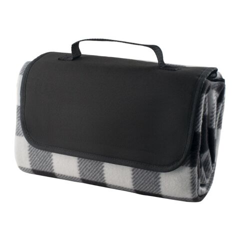 RILEY II. EPE-gefütterte Picknick-Decke (180 g/m²) Schwarz | ohne Werbeanbringung