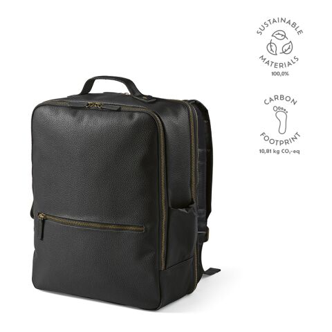 Paris Rucksack 20L recy. Leder  Schwarz | ohne Werbeanbringung