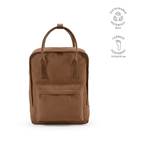 Stockholm Rucksack 18L recy. Baumwolle 450 gsm  Braun | ohne Werbeanbringung
