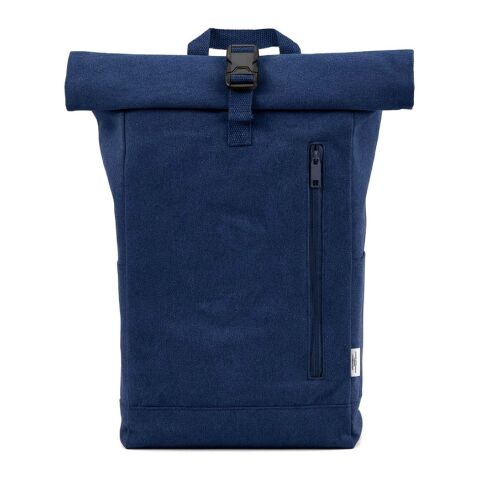 Osaka Rucksack 16L, recy.Baumwolle, 360g/m², Rolltop, Schnallenverschluss Marineblau