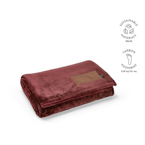 Van Eyck Decke rPET 240 gsm  dunkelrot | ohne Werbeanbringung