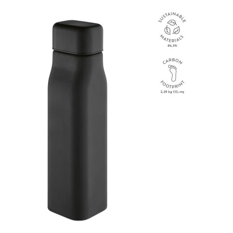 Virtuos Trinkflasche recy. Edelstahl 1030 ml  Schwarz | ohne Werbeanbringung