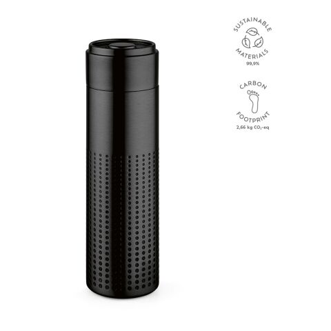 Perfora Trinkflasche recy. Edelstahl 540 ml  Schwarz | ohne Werbeanbringung