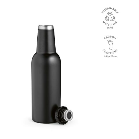 Sepik Trinkflasche recy. Edelstahl 360 ml  Schwarz | ohne Werbeanbringung