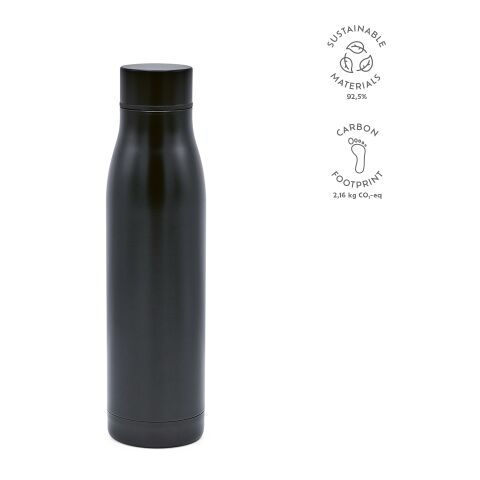 Acuara Trinkflasche recy. Edelstahl 630 ml  Schwarz | ohne Werbeanbringung