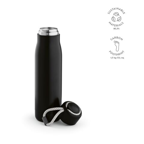 Lena Trinkflasche recy. Edelstahl 570 ml  Schwarz | ohne Werbeanbringung