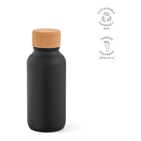 Volga Trinkflasche recy. Edelstahl 530 ml  Schwarz | ohne Werbeanbringung