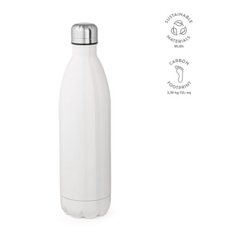 Mississippi 1100W Trinkflasche recy.Edelstahl 1100 ml  Weiß | ohne Werbeanbringung