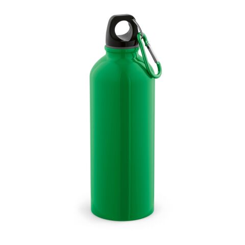 Drava Trinkflasche 530ml, recy. Edelstahl, einwandig. Mit Karabinerhaken Grün