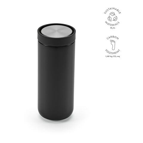 Senegal Reisebecher recy. Edelstahl 400 ml Schwarz | ohne Werbeanbringung