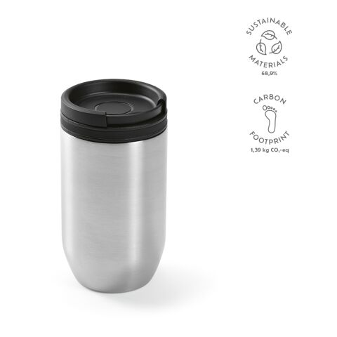 Okavongo Reisebecher recy. Edelstahl 430 ml  Schwarz | ohne Werbeanbringung